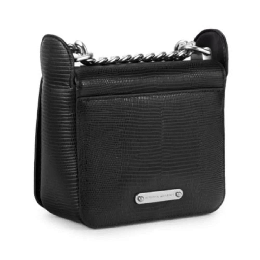 Rebecca Minkoff Lizard-Embossed Leather Crossbody Shoulder Bag w/ Top Handle